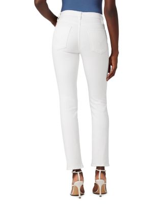 Nico Mid Rise Straight Ankle Jeans in White