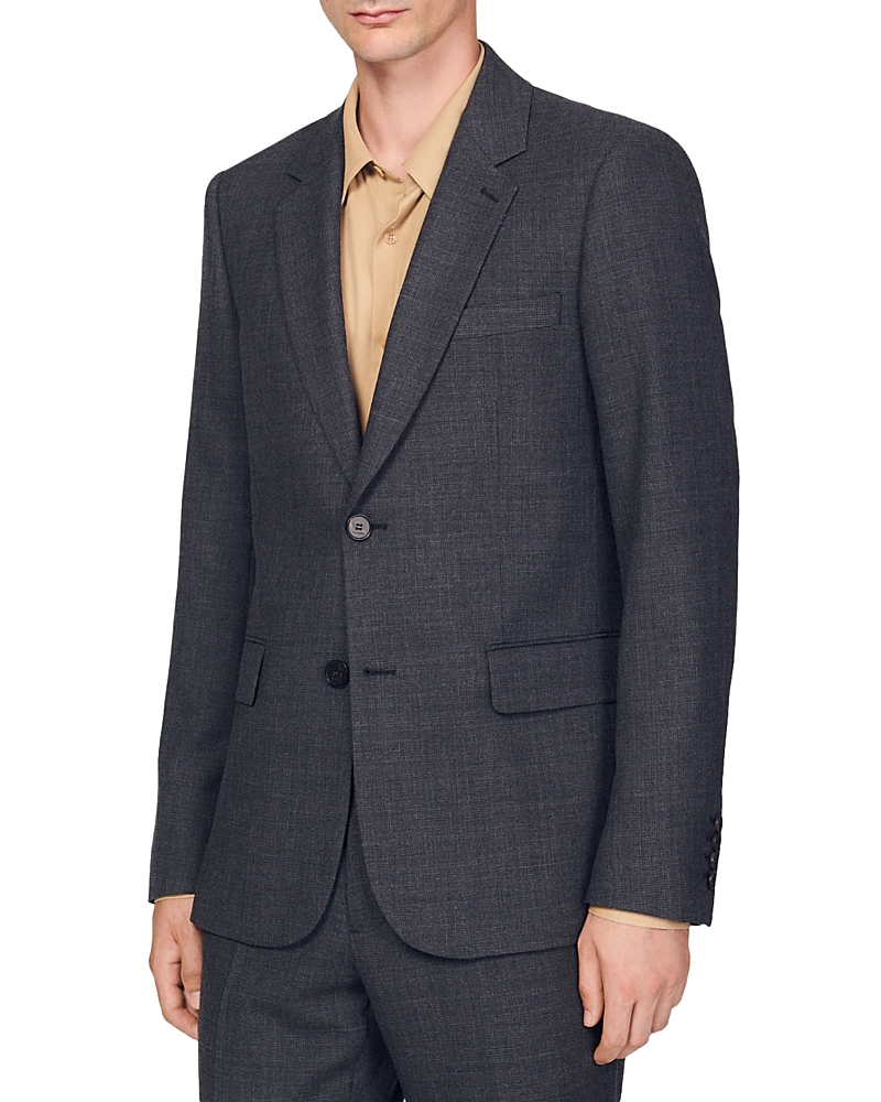 Sandro Legacy Gray Suit Jacket In Mocked Grey