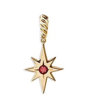 David Yurman Cable Collectibles North Star Birthstone Charm in 18K Yellow Gold with Garnet