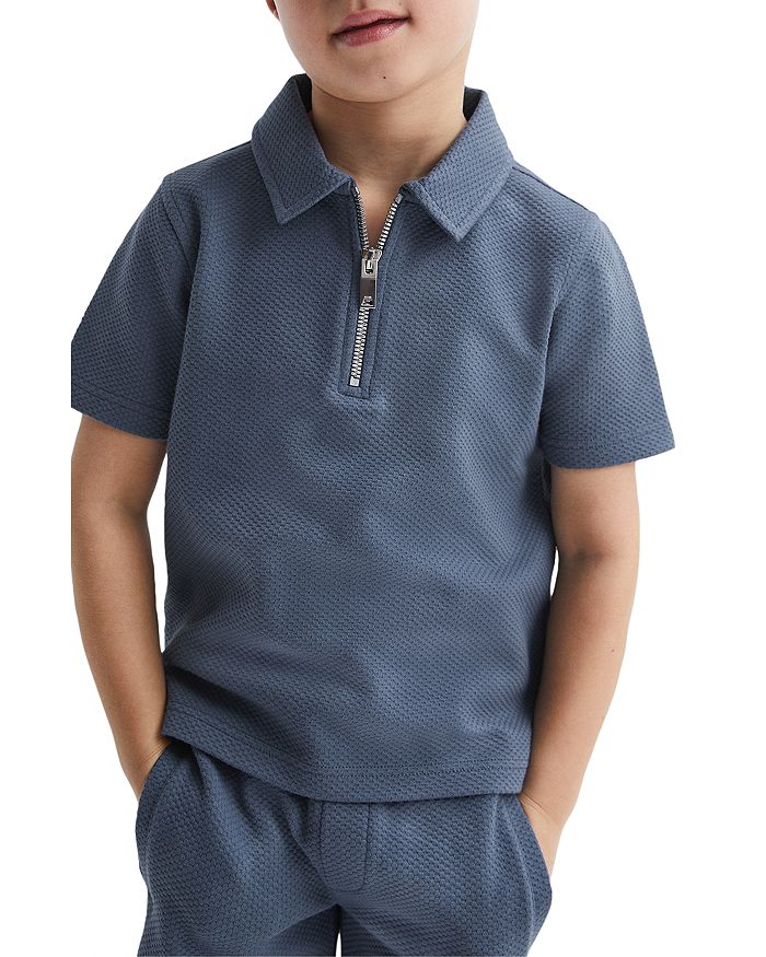 REISS Boys' Creed Textured Knit Polo Shirt - Little Kid, Big Kid