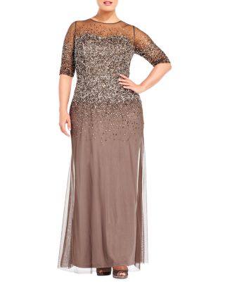 Adrianna Papell Plus Sequined Gown | Bloomingdale's Women Plus Size Clothing