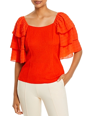 Status by Chenault Triple Tier Sleeve Smocked Top