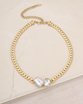 Crystal Gem Pendant Necklace, 15"