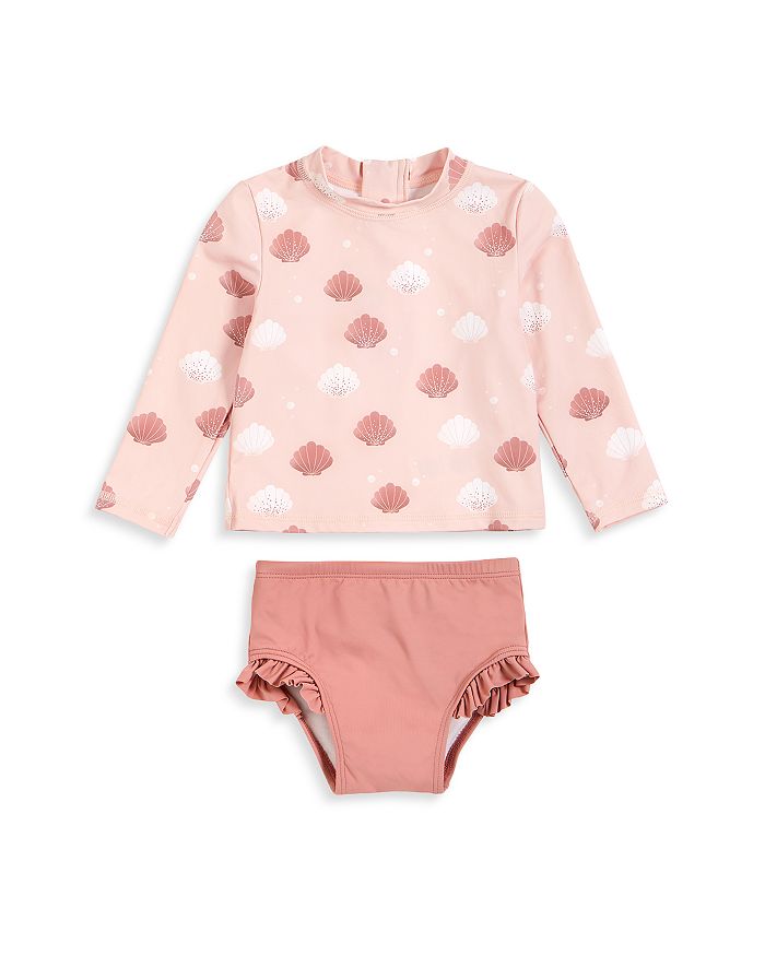 Petit Lem L/S Frilled Swimsuit - Oranges & Cream main image 0