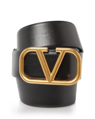 Men's Leather Logo Buckle Belt