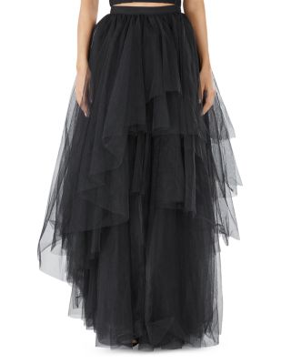 Bcbgmaxazria Layered Ruffle Tulle Skirt In Black ModeSens