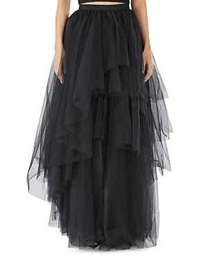 Shop Bcbgmaxazria Tiered Tulle Ruffle Skirt In Black