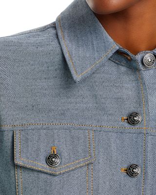 Scrunched Sleeve Denim Jacket