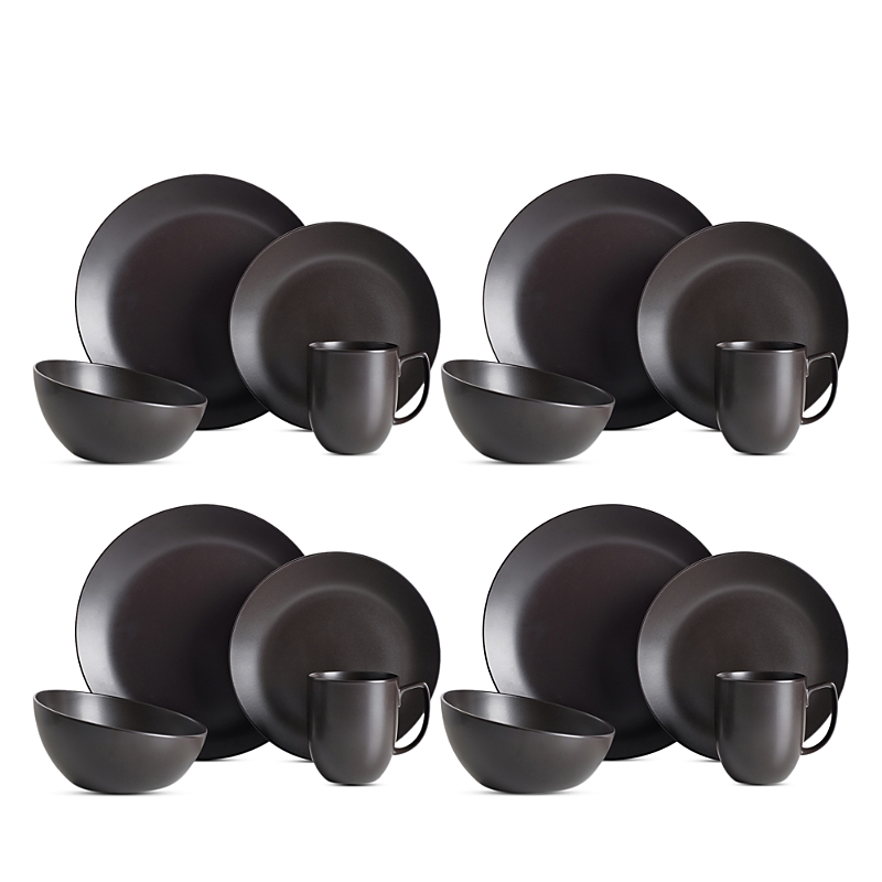 Nambe Orbit 16 Piece Place Setting In Black