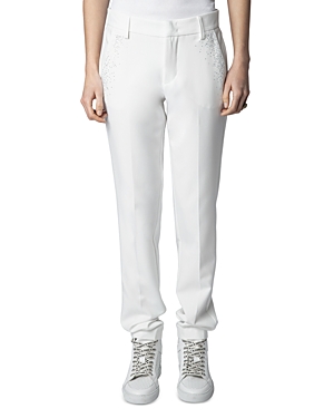 Zadig & Voltaire Prune Strass Straight-leg Trousers In Judo