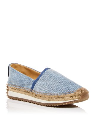 Denim sales espadrille flats