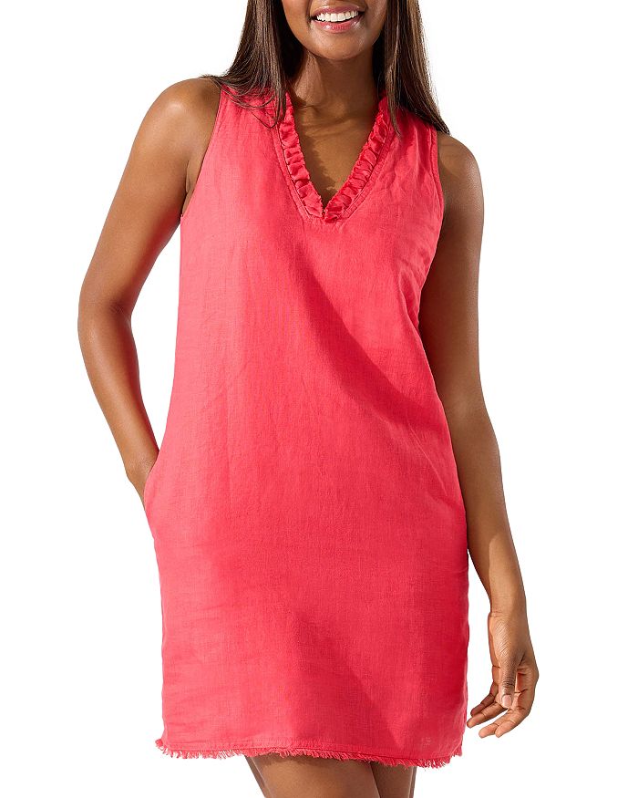 Tommy Bahama Two Palms Linen Shift Dress In Teaberry