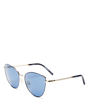 Tory Burch Cat Eye Sunglasses, 56mm In Gold/blue Solid | ModeSens