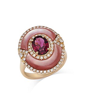 Bloomingdale's - Rhodolite, Mother of Pearl, & Diamond Statement Ring in 14K Yellow Gold - 100% Exclusive