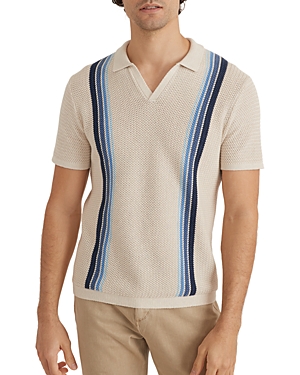 Conrad Cotton Sweater Knit Vertical Stripe Standard Fit Polo Shirt