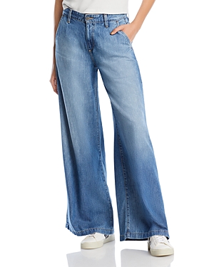 Ag Low Slung High Rise Wide Leg Palazzo Jeans In Desert Flo