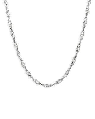 Bloomingdale's Fine Collection 14K White Gold Solid Singapore Chain Necklace, 18