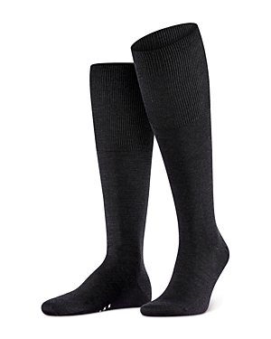 Shop Falke Airport Merino Wool Blend Knee High Socks In Black