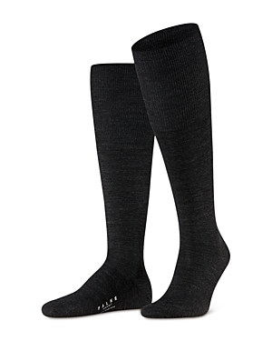 Shop Falke Airport Merino Wool Blend Knee High Socks In Anthra Melange