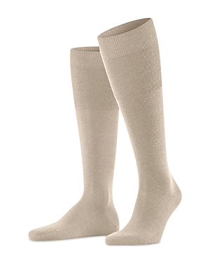 Falke Airport Merino Wool Blend Knee High Socks In Beige Melange