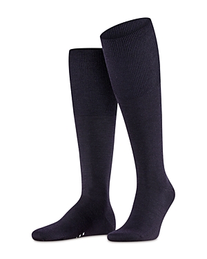 Shop Falke Airport Merino Wool Blend Knee High Socks In Dark Navy