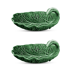 Bordallo Pinheiro Cabbage Leaf with Curvature, Set of 2