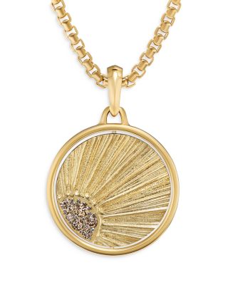 Men's Storm Duality Amulet in 18K Yellow Gold with Diamonds, 30mm