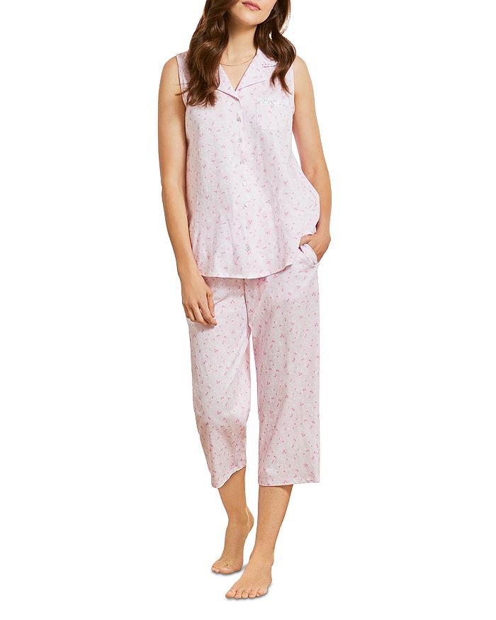 Eileen West Sleeveless Notch Collar Capri Pajama Set