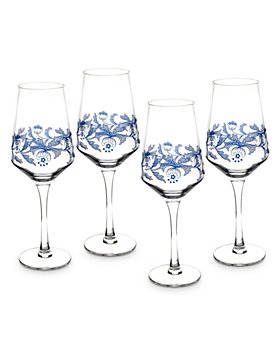 (4) SPODE *Blue Italian* Stemless Wine Glasses - Set of 4 - BRAND NEW IN BOX