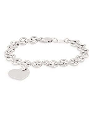 Bloomingdale's Sterling Silver Heart Tag Bracelet - 100% Exclusive