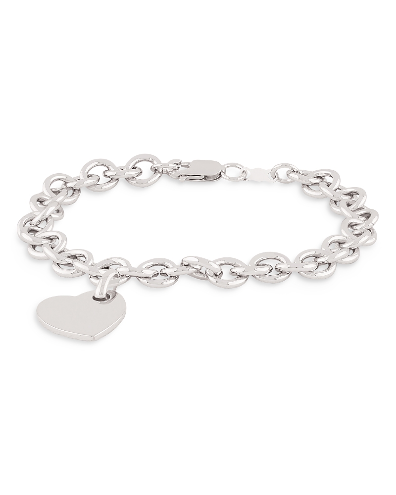 Bloomingdale's Sterling Silver Heart Tag Bracelet - Exclusive In Silver