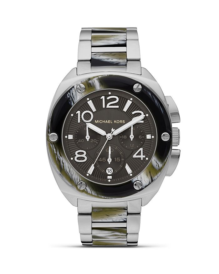 Michael Kors Ladies Silver and Zebra Round Sport Watch 43mm