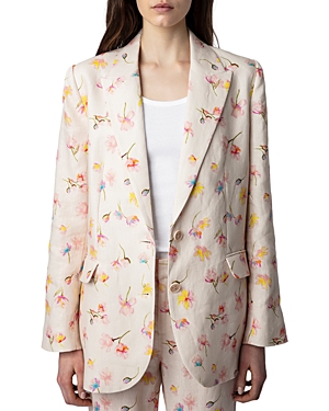 Zadig & Voltaire Vegy Linen Courtney Blazer In Multi