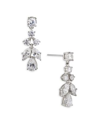 Nadri - Flutter Cubic Zirconia Drop Earrings in Rhodium Plated