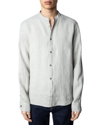 Zadig & Voltaire - Stan Band Collar Long Sleeve Officer Shirt