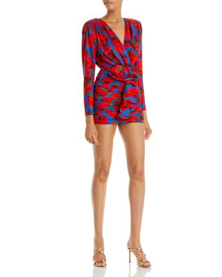 knee length dresses for ladies Printed Grecian Neck Smocked Mini Dress