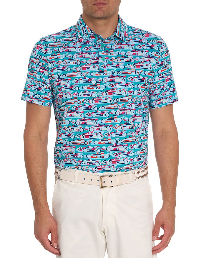 Robert Graham Auto Expo Racing Car Print Classic Fit Performance Polo ...