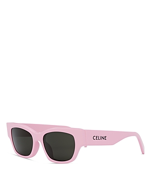 Celine Rectangle Acetate Sunglasses In Light Pink/gray Solid