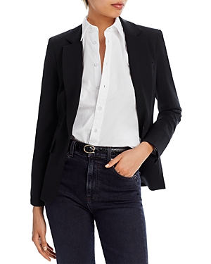 Veronica Beard 'classic' Lambswool Blend Single Button Blazer In Black