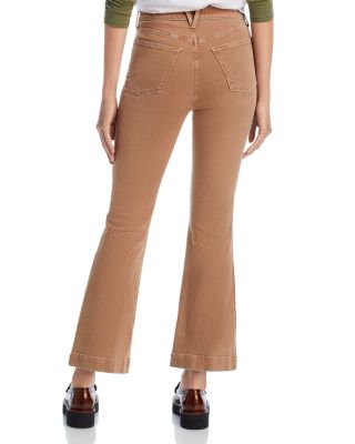 Carson High Rise Ankle Flare Leg Jeans in Tan Sierra 