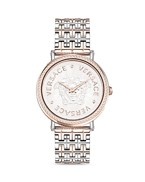 Shop Versace V-dollar Watch, 37mm In Silver/pink