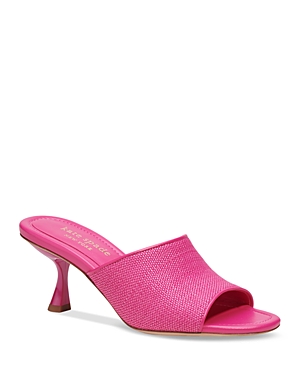 Kate Spade Malibu Summer Raffia Slide Sandals In Rose Jam
