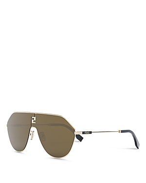 Fendi Ff Match Geometric Sunglasses, 72mm In Gold/brown Solid