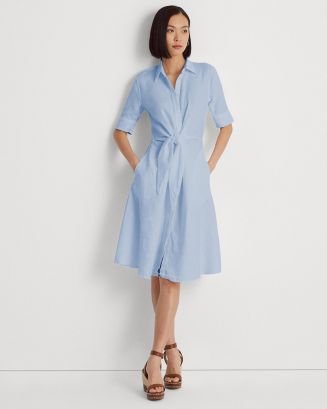 Ralph Lauren Linen Tie Front Shirt Dress - 100% Exclusive