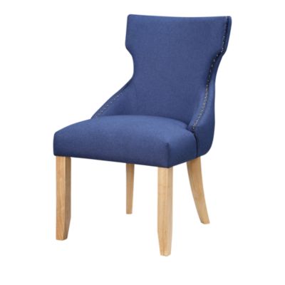 Rietta Linen Upholstered Tufted and Nailhead Side Chairs, Set of 2