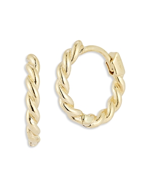 Bloomingdale's Twist Huggie Hoop Earrings In 14k Yellow Gold - 100% Exclusive