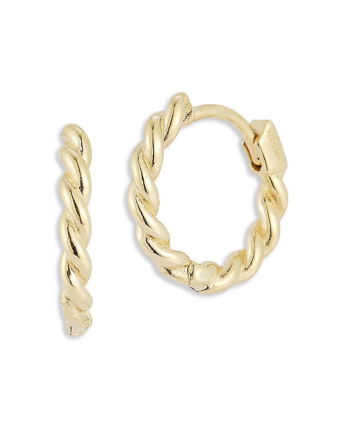Bloomingdale's - Twist Huggie Hoop Earrings in 14K Yellow Gold - 100% Exclusive