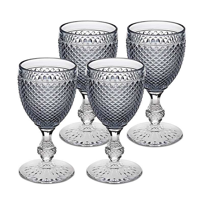 Vista Alegre Bicos Bicolor Goblet With Grey Bowl, Set Of 4 In Multi