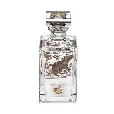Golden Whisky Decanter with Gold Rat