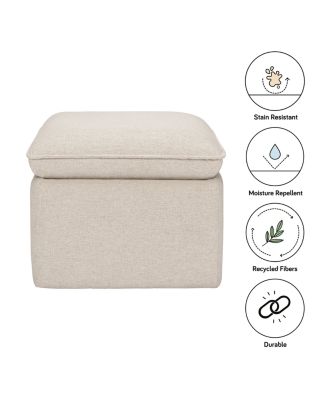 Cali Storage Ottoman in Eco Performance Fabric with USB port | Water Repellent & Stain Resistant